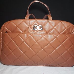 Gilda Paris Quilted Travel Bag Brown NWT